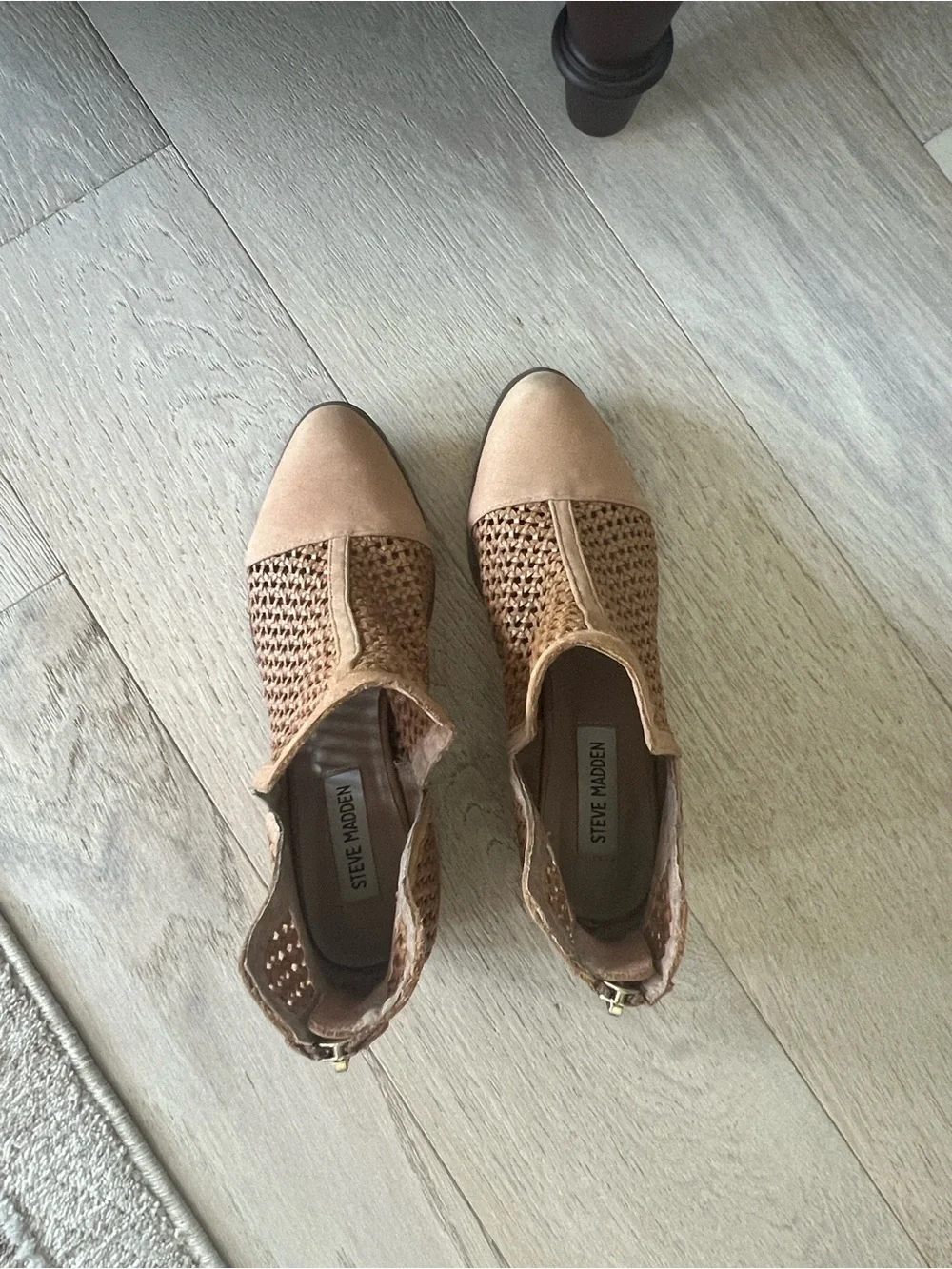 Steve Madden Woven Tan Ankle Booties